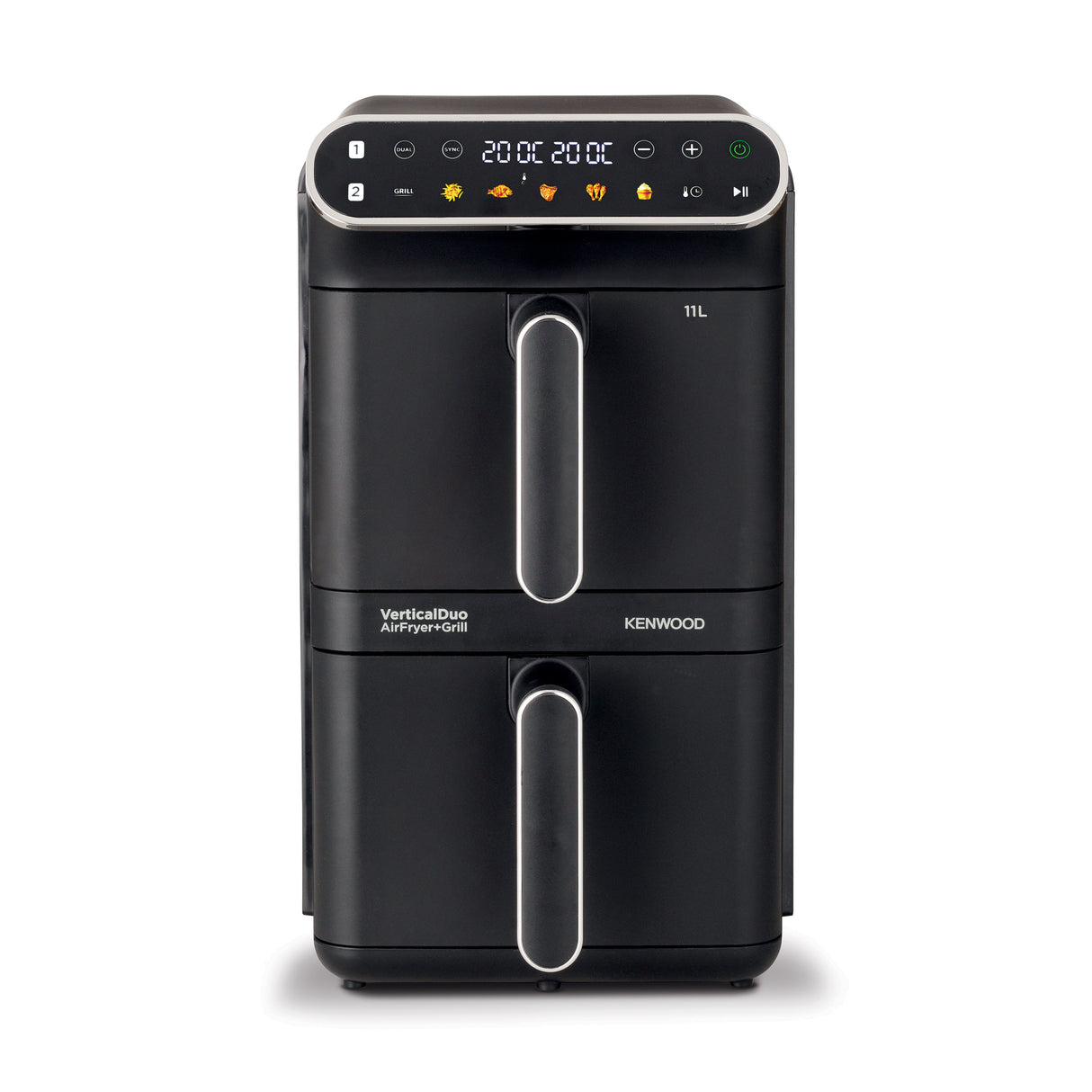 Kenwood - Vertical Duo Digital Air Fryer Black - HFV11.000BK