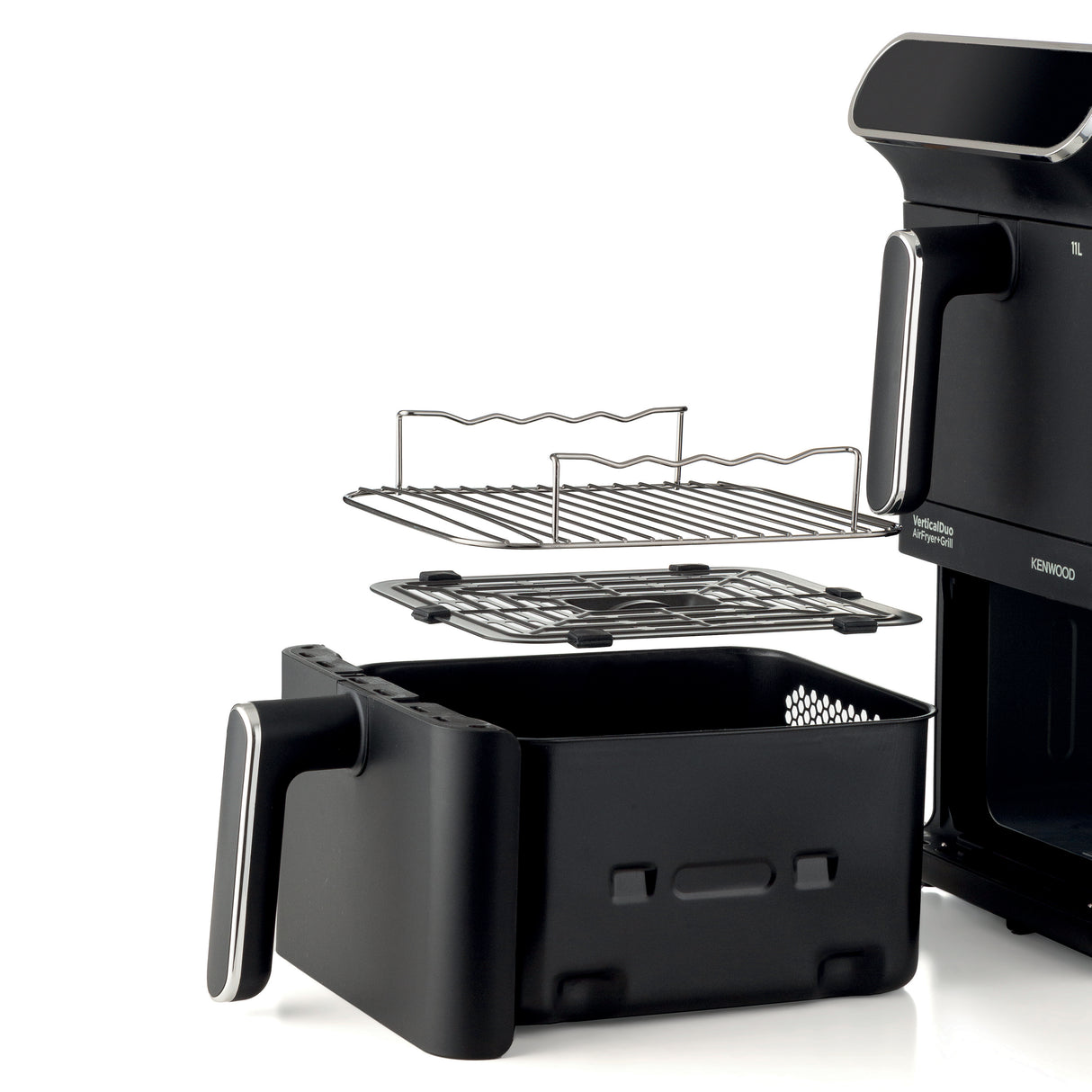 Kenwood - Vertical Duo Digital Air Fryer Black - HFV11.000BK
