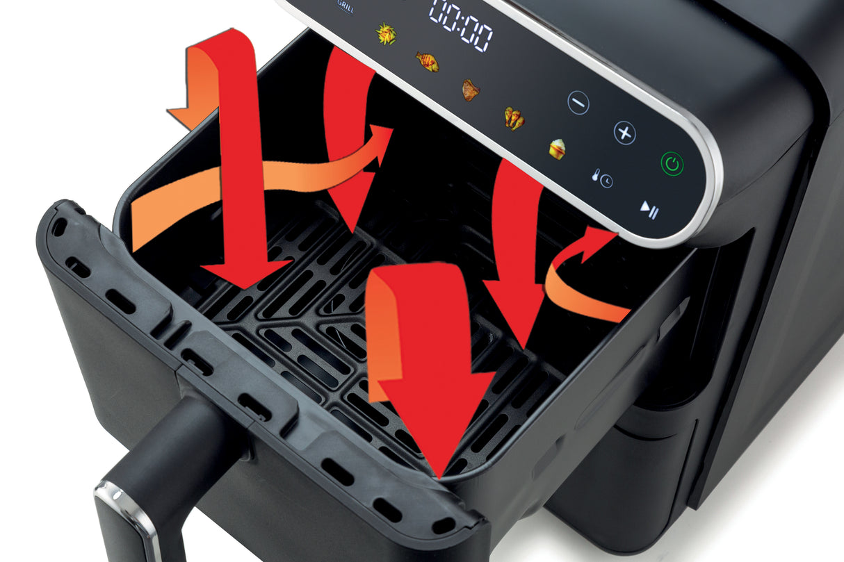 Kenwood - Vertical Duo Digital Air Fryer Black - HFV11.000BK