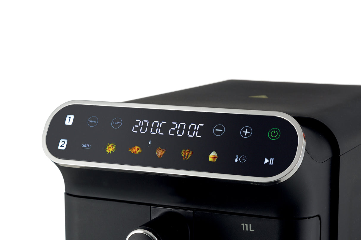 Kenwood - Vertical Duo Digital Air Fryer Black - HFV11.000BK