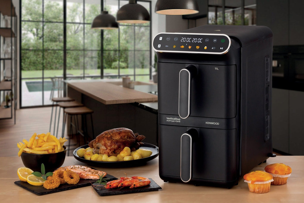 Kenwood - Vertical Duo Digital Air Fryer 11L Black - HFV11.000BK - Kenwood South Africa