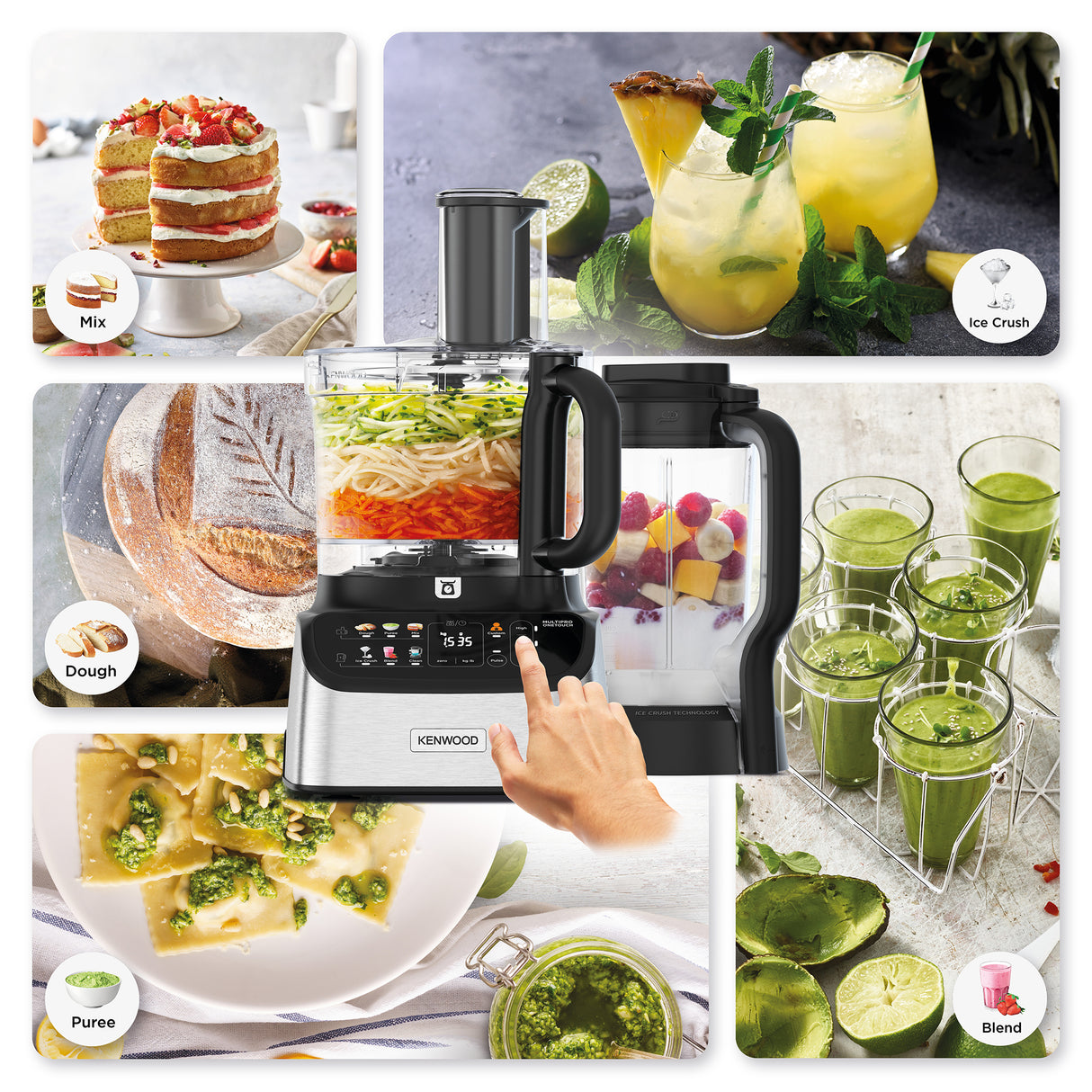 Kenwood - MultiPro One Touch Food Processor + Express Serve - FDM73.480SS - Kenwood South Africa