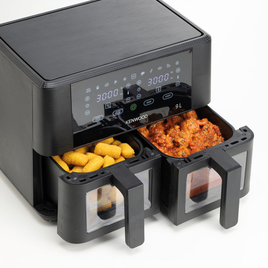 Double Air Fryer 4.5L + 4.5L = 9L with Windows - HFG95.000BK - Kenwood South Africa