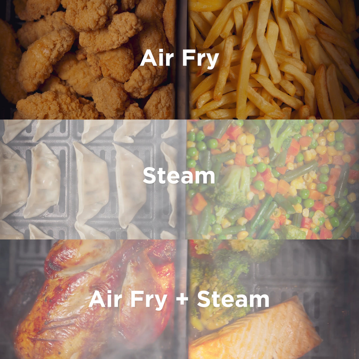 Kenwood - 7L Air Fryer & Steamer (3-in-1 ) with Window - HFS92.000BK