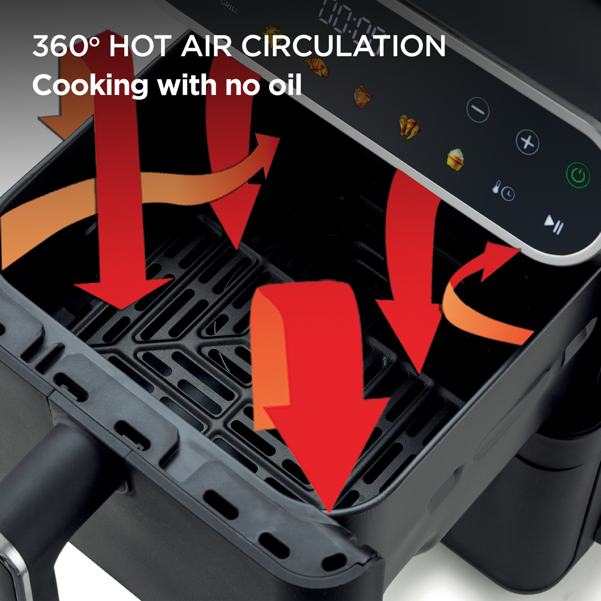 Kenwood - Vertical Duo Digital Air Fryer Black - HFV11.000BK