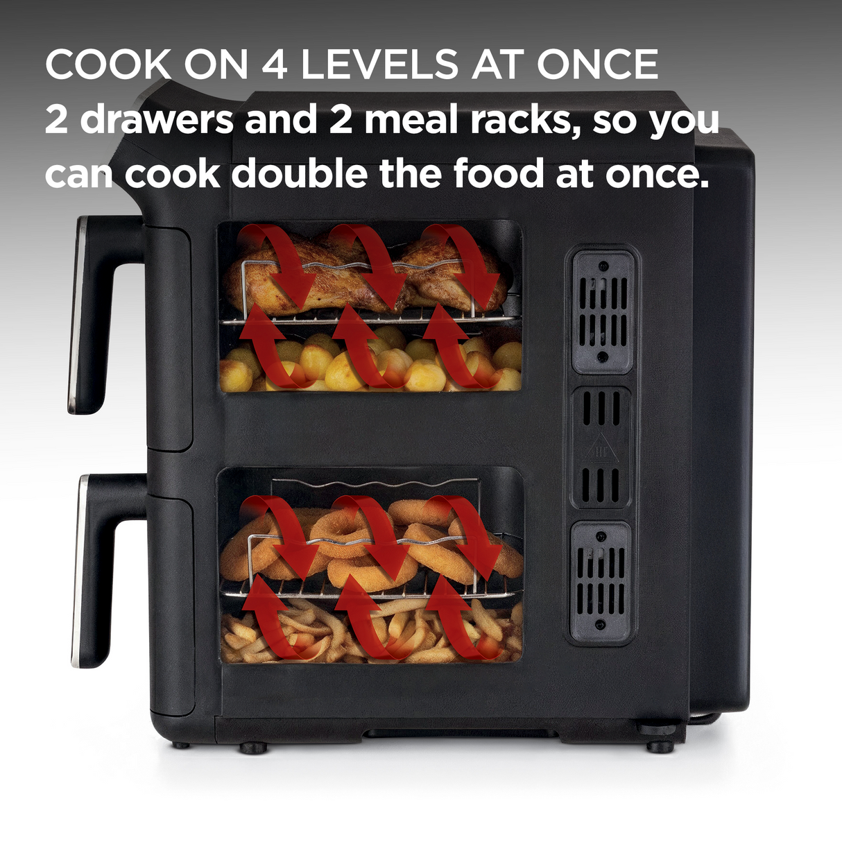 Kenwood - Vertical Duo Digital Air Fryer Black - HFV11.000BK