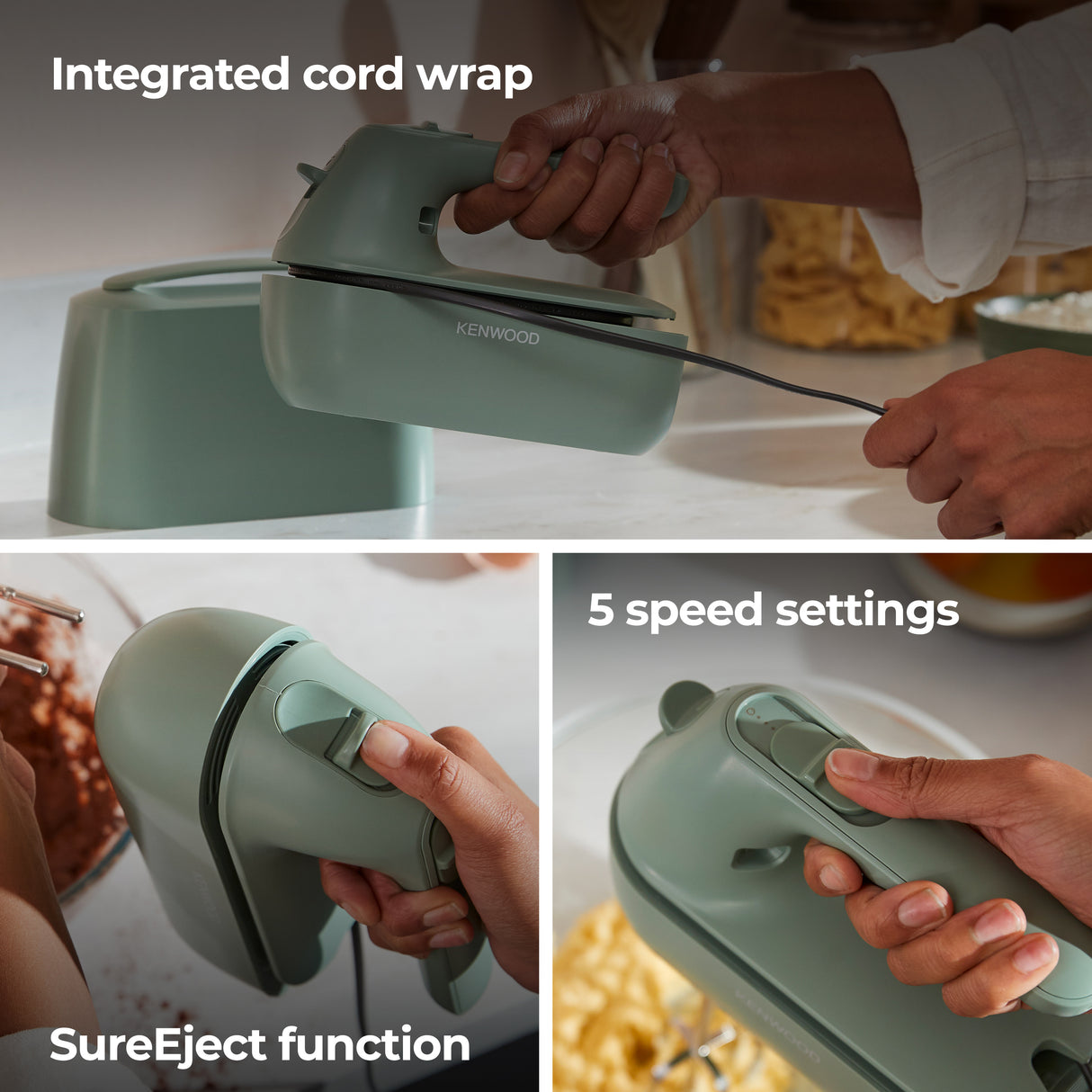 Kenwood - QuickMix Go Collection Hand Mixer Green 350W - HMP40.000GR