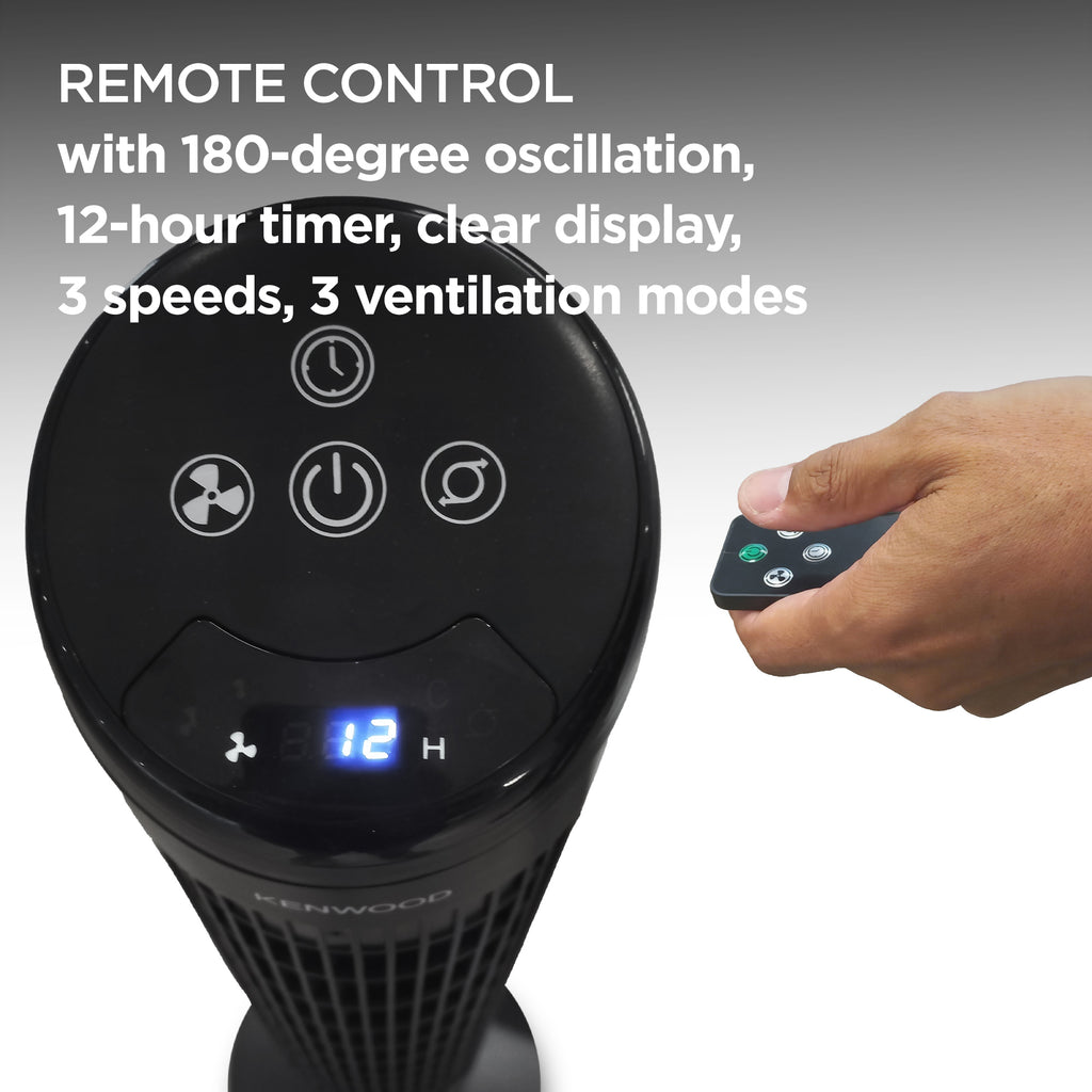 Kenwood - Slimline Tower fan with Remote Black - IFP70.000BK - Kenwood South Africa
