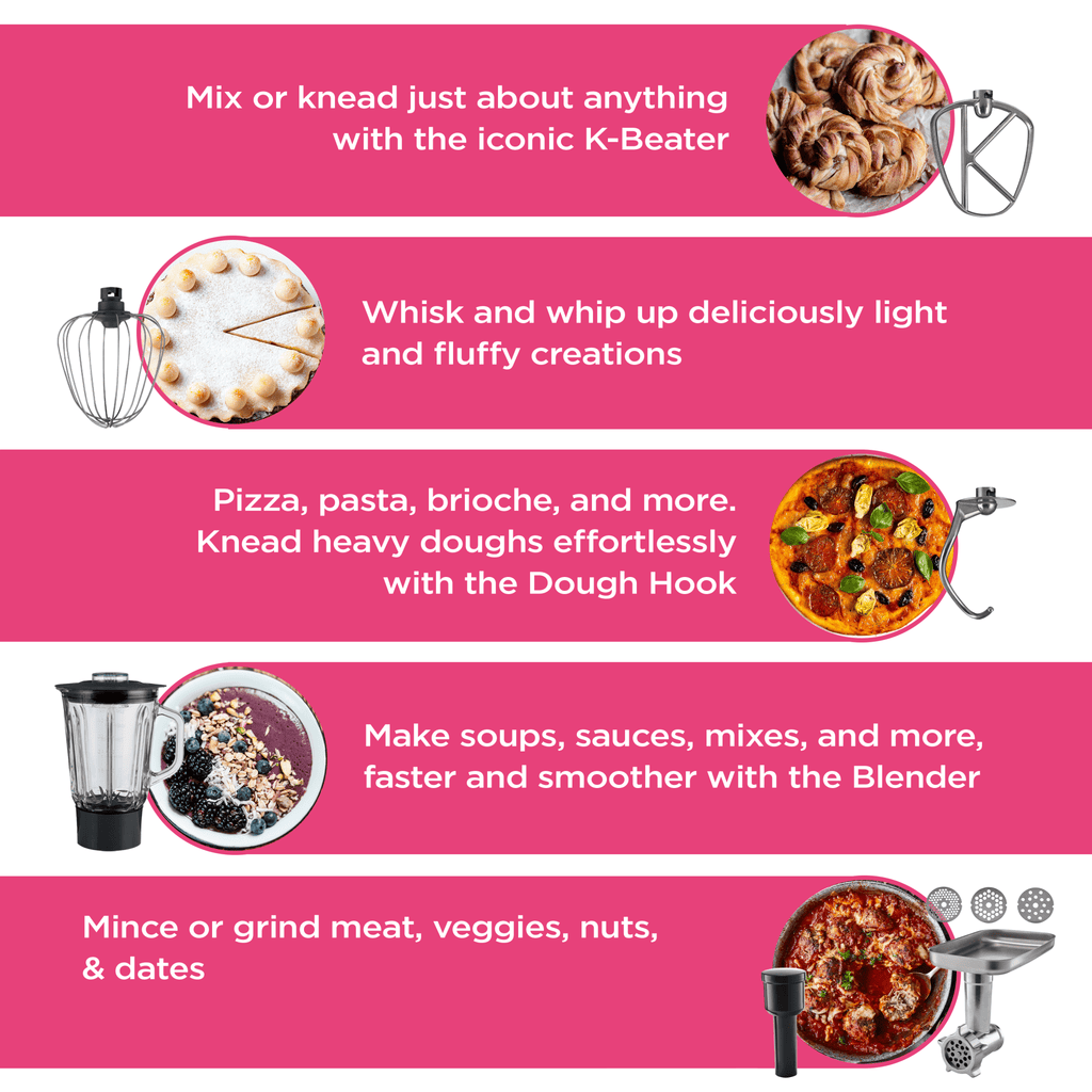Kenwood - HomeBake Stand Mixer + Blender and Mincer 1000W - KHH01.220SI - Kenwood South Africa