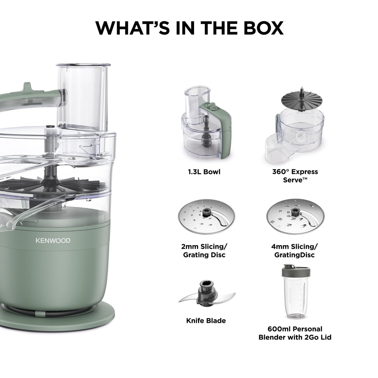Kenwood - Blend & Go Blender & Food Processor - FDP23.380GR - Kenwood South Africa