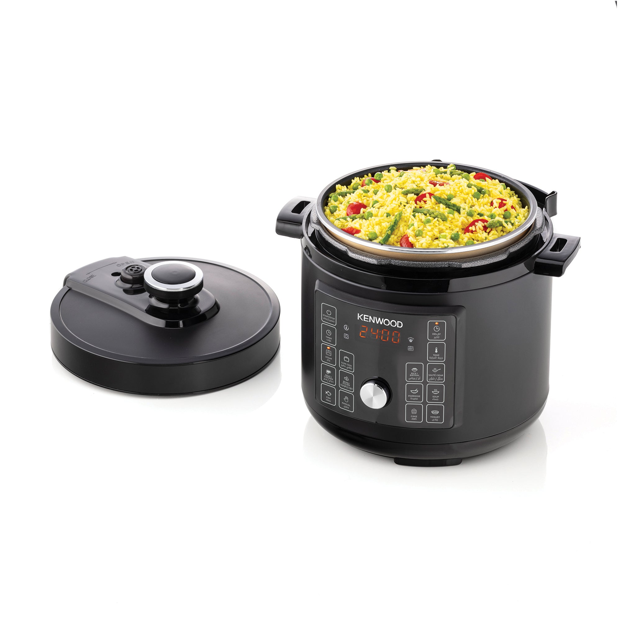 Kenwood - 6L Electric Pressure Cooker 12 Function Black - PCM90