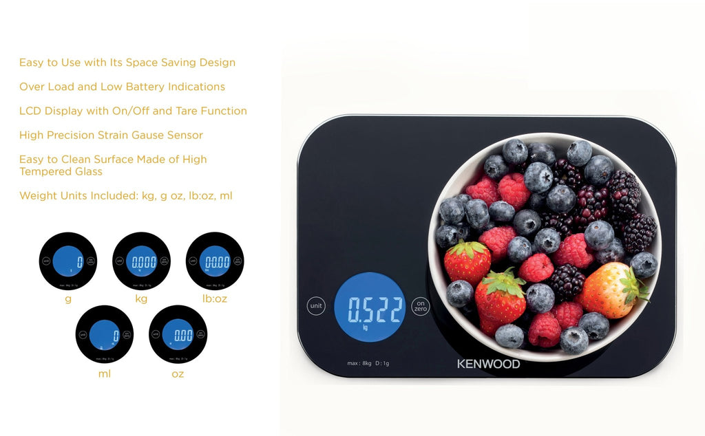 Kenwood - Electronic Kitchen Scale, Black - WEP50.000BK - Kenwood South Africa