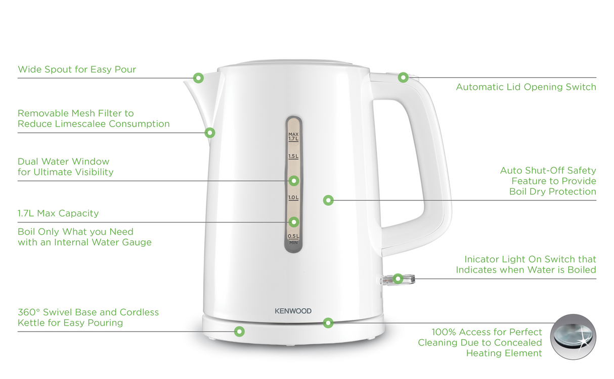 Kenwood - Cordless Kettle 1,7L White - ZJP00.000WH