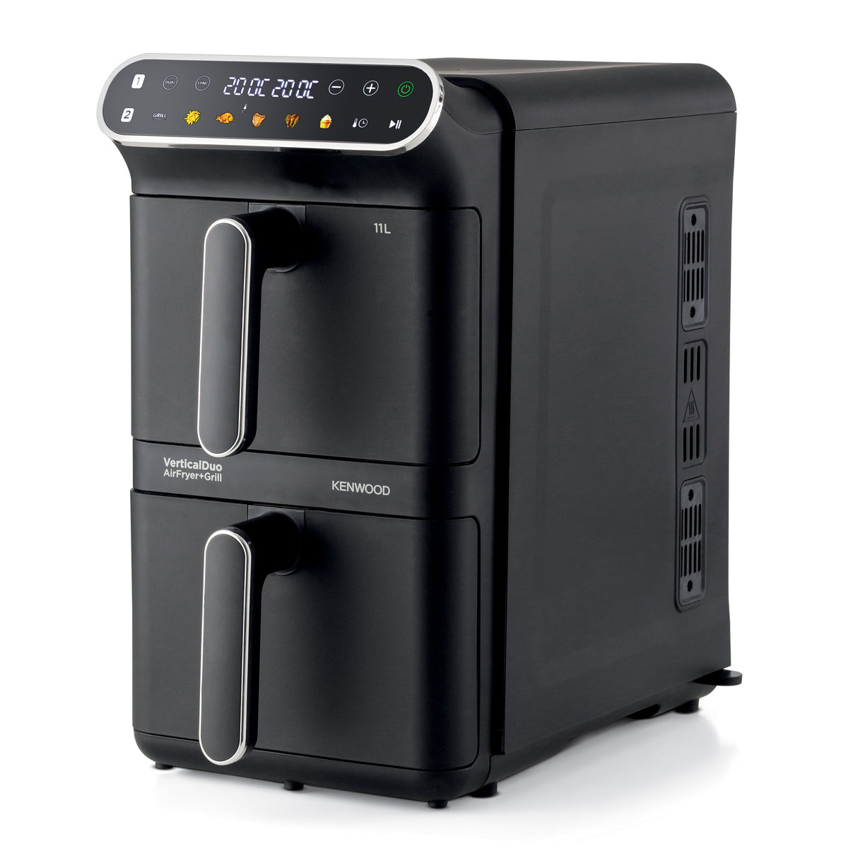 Kenwood - Vertical Duo Digital Air Fryer Black - HFV11.000BK