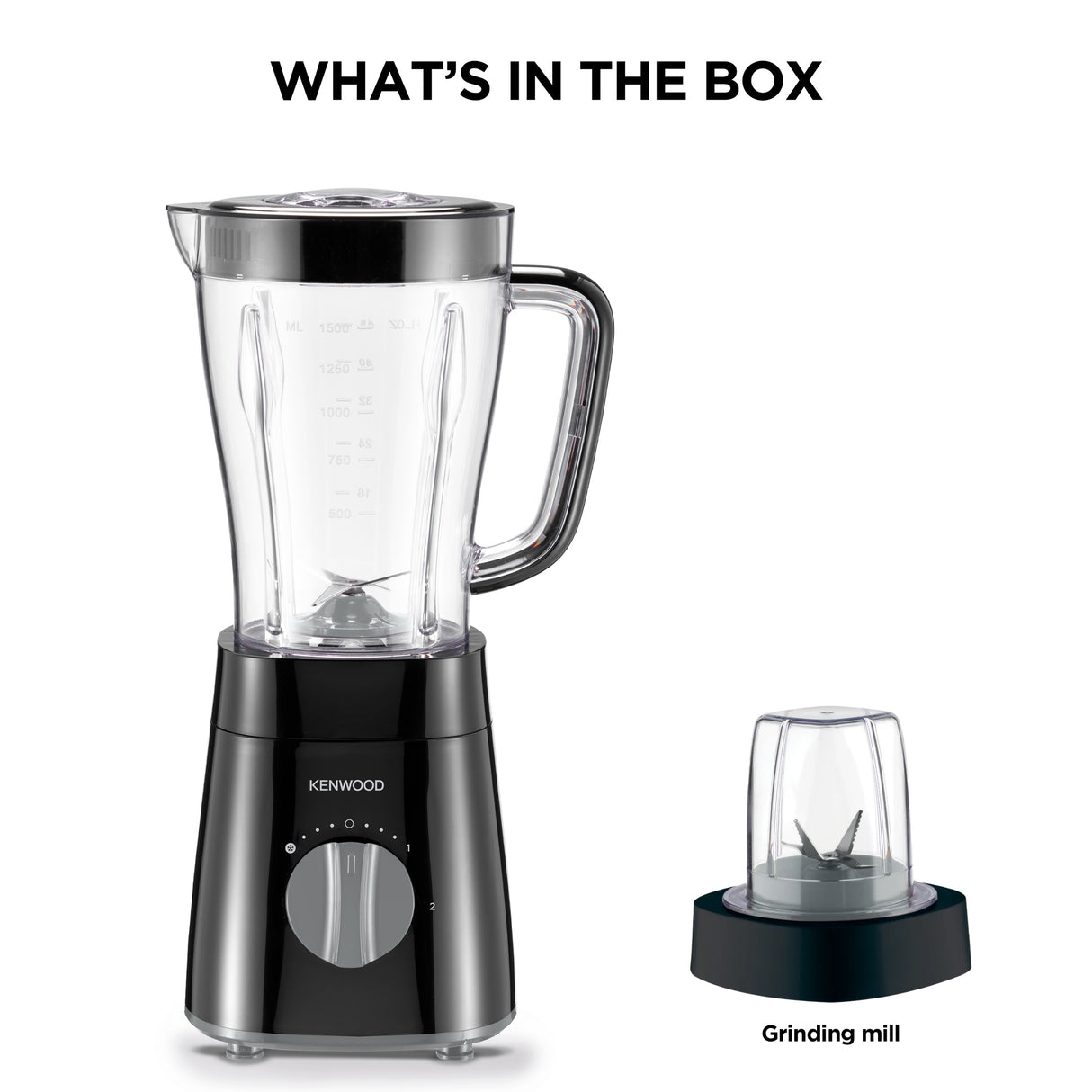 Kenwood - Blender with Mill Black 500W - BLP16.150BK - Kenwood South Africa