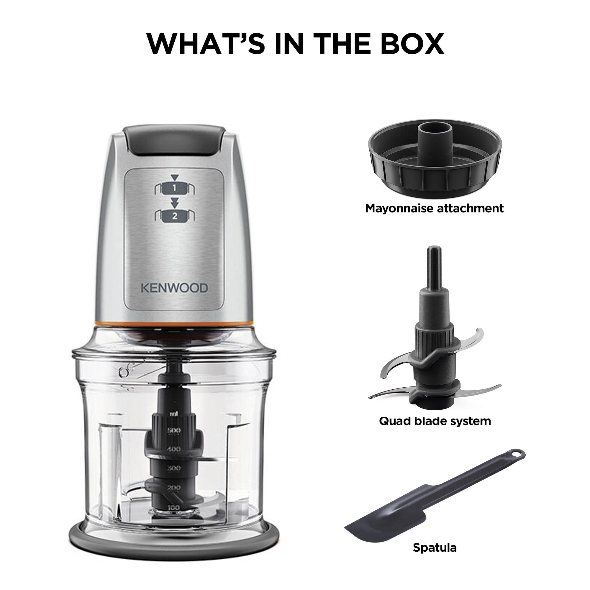 Kenwood - Easy Chop Quad Blade Chopper with Mayo Attachment