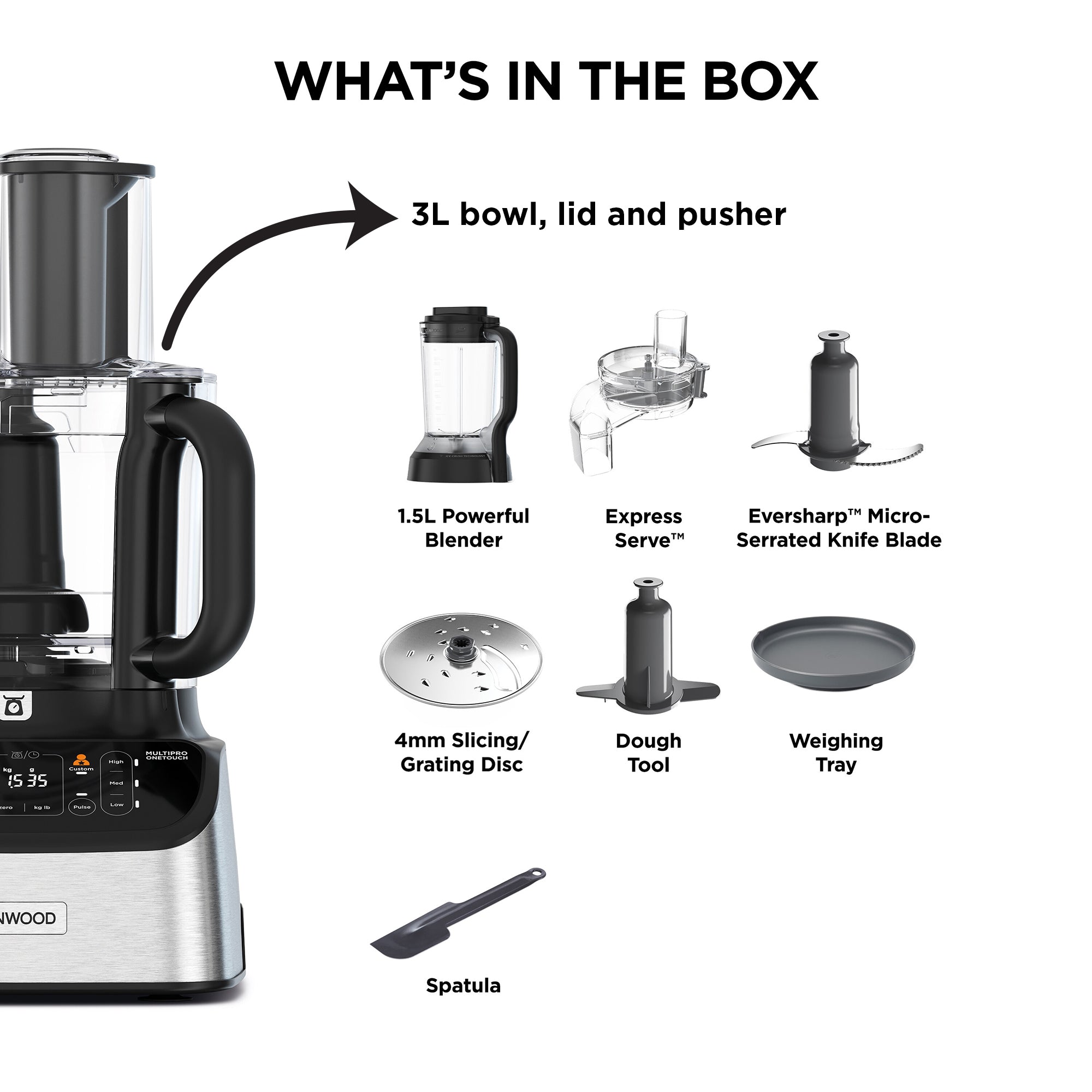 Kenwood - MultiPro One Touch Food Processor + Express Serve