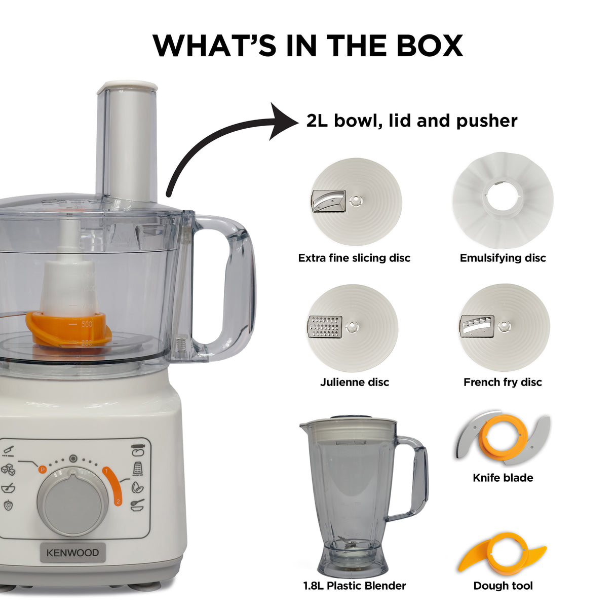 Kenwood - Essentials - Food Processor & Blender White 750W - FDP03.40WH - Kenwood South Africa