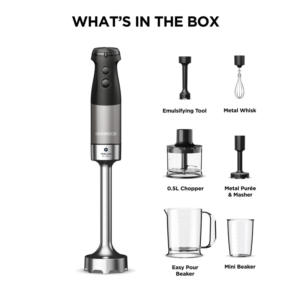 Kenwood - Triblade™ XL Pro Hand Blender & Accesories 1200W - HBM80.327BK - Kenwood South Africa