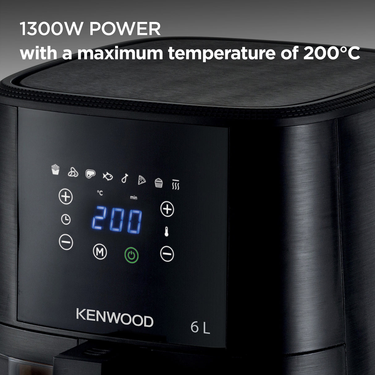 Kenwood - 6L Air Fryer with Grill Function & Window - HFG60.000BK