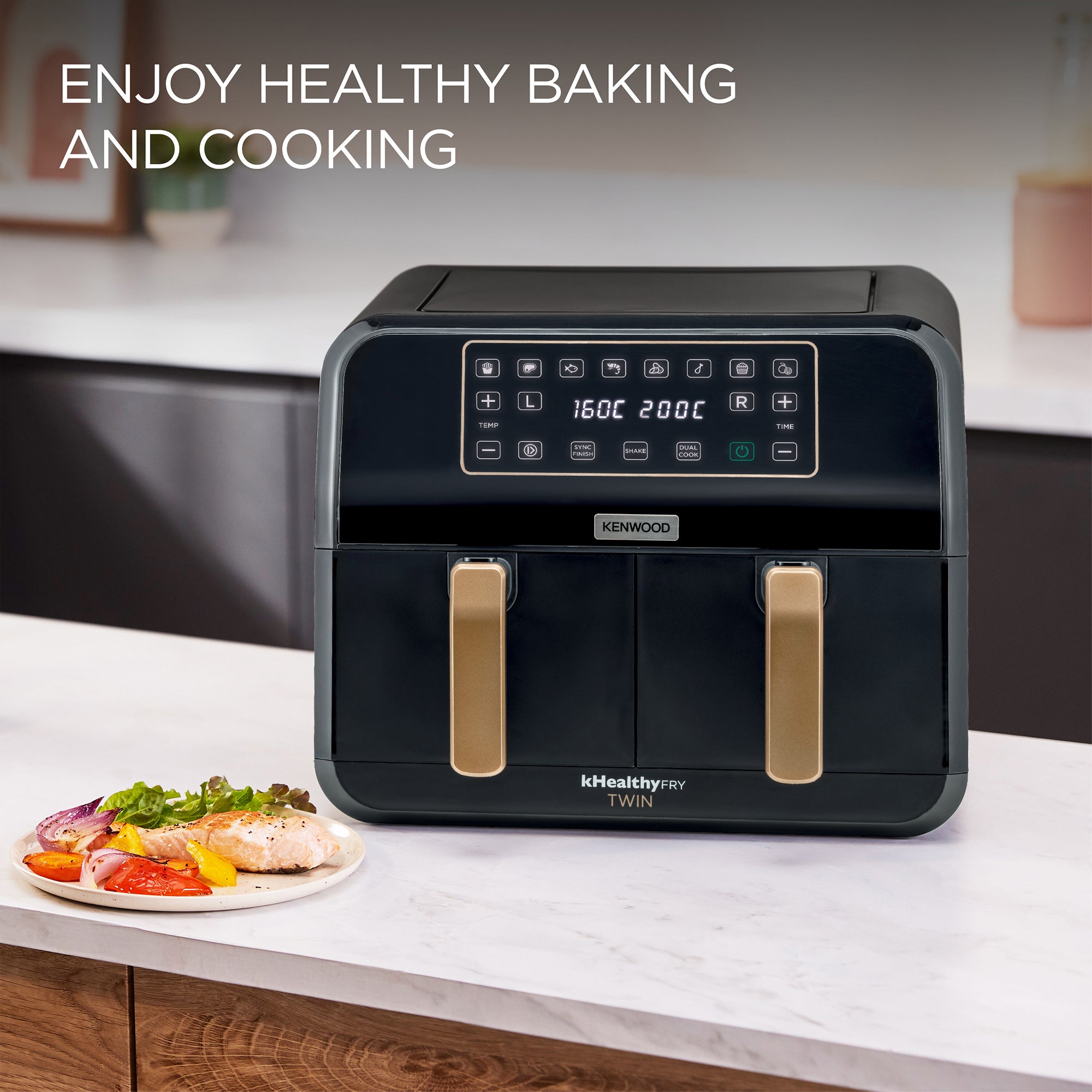 Kenwood - Air Fryer 8L kHealthy Fry Dual - HFP70.000BK – Kenwood