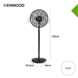 Kenwood - Pedestal Fan with LED Display Black - IFP17.000BK - Kenwood South Africa