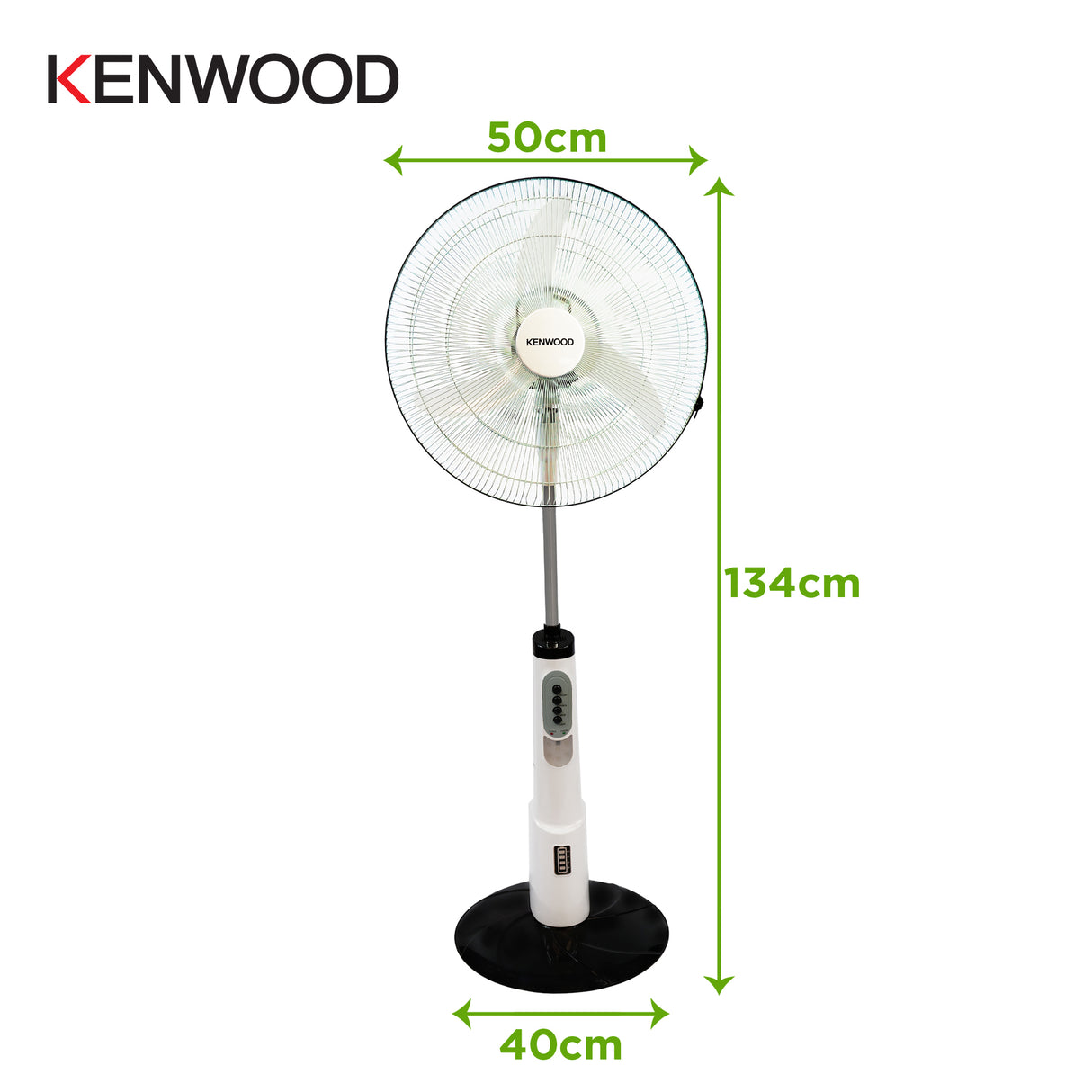 Kenwood - Pedestal Fan 40cm White with Rechargeable Battery - IFP95.000WH