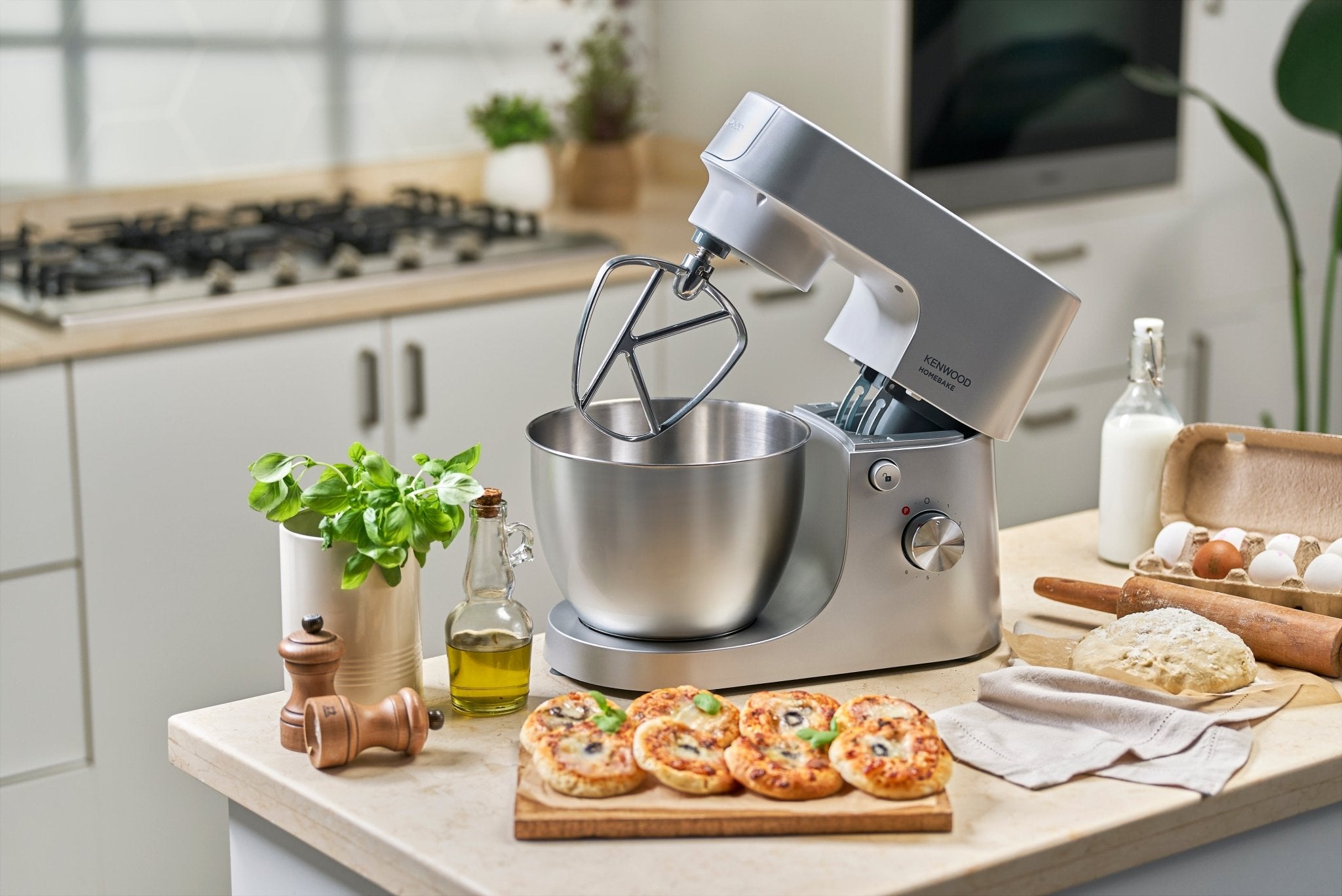 Kenwood - HomeBake Stand Mixer & Blender 1000W Silver - KHH01