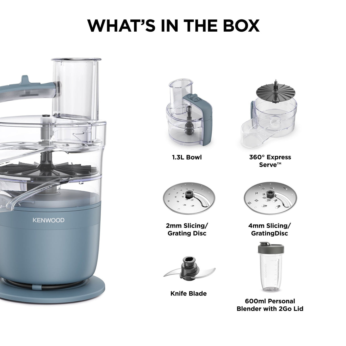 Kenwood - Blend & Go Blender & Food Processor, Grey - FDP23.380GY - Kenwood South Africa
