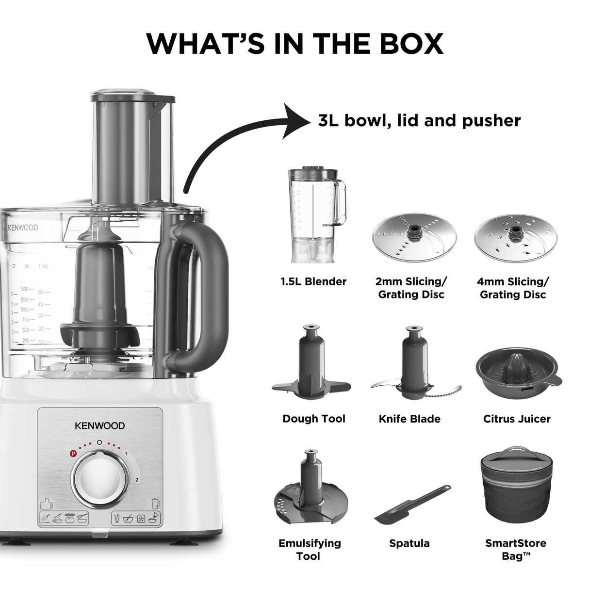 Kenwood - MultiPro Express Food Processor - FDP65.450WH - Kenwood South Africa