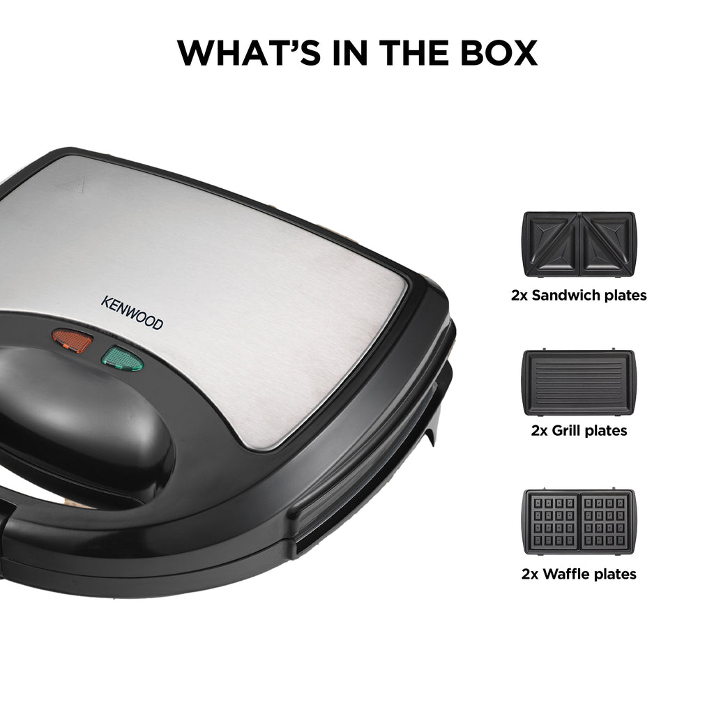 Kenwood - Sandwich/Waffle Maker & Grill 3 - in - 1 - SMM01.A0BK - Kenwood South Africa