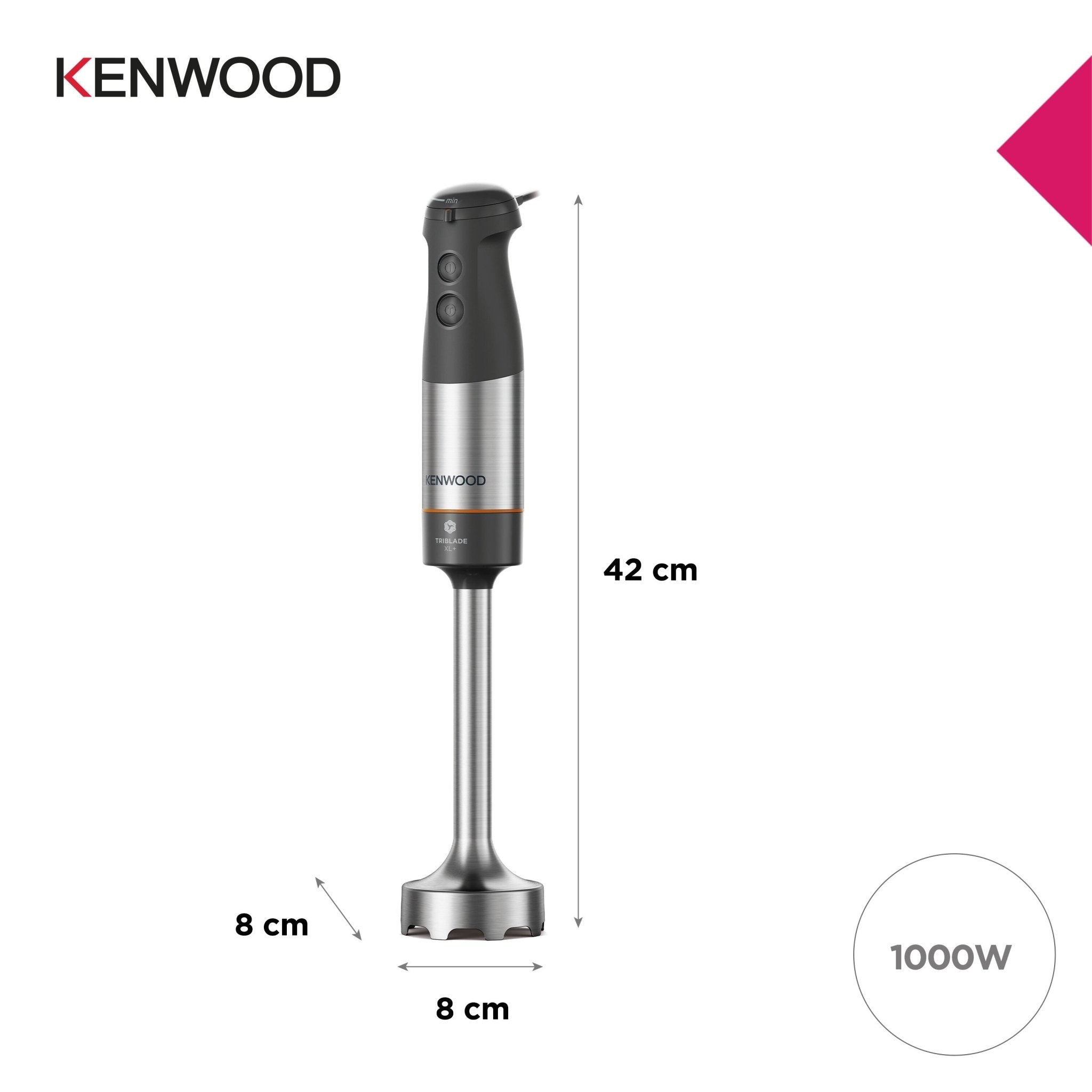 Kenwood - Triblade™ XL + Hand Blender & Accesories 1000W - HBM60