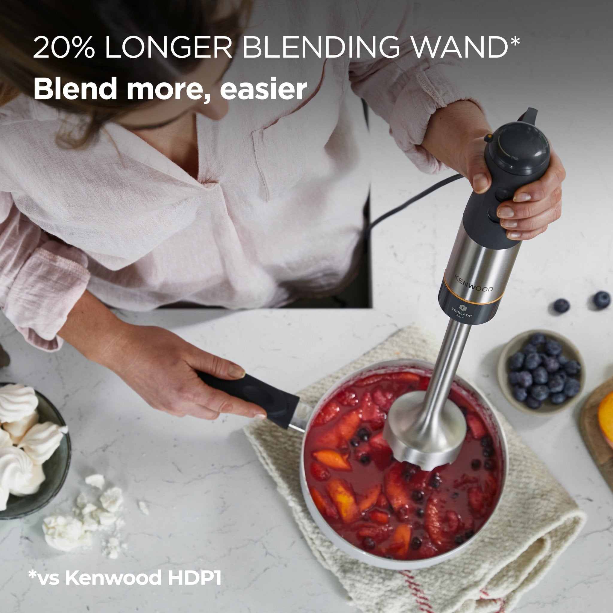 Kenwood - Triblade™ XL + Hand Blender & Accesories 1000W - HBM60