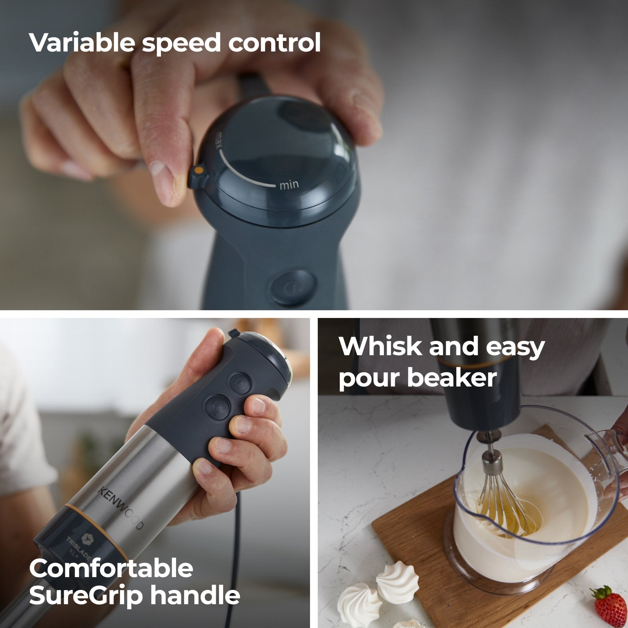 Kenwood - Triblade™ XL + Hand Blender & Accesories 1000W - HBM60