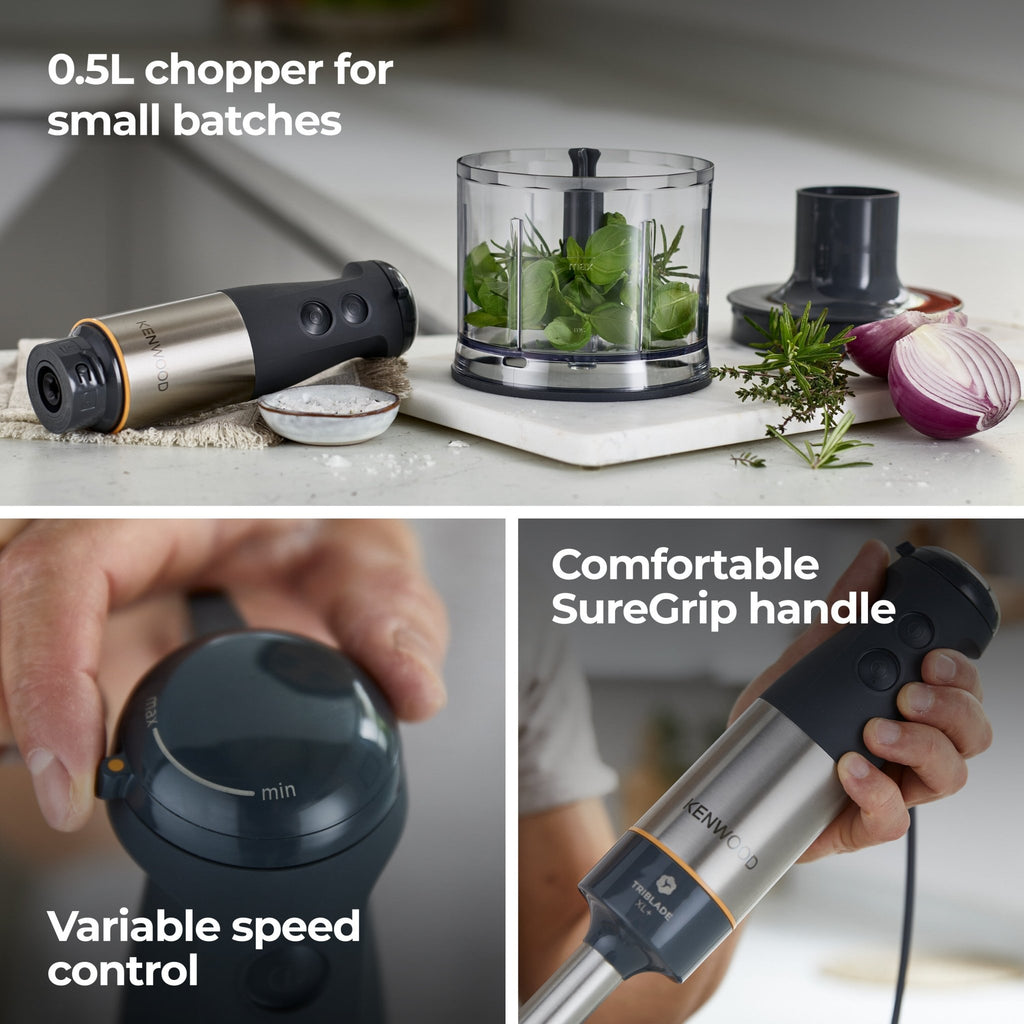 Kenwood - Triblade™ XL Hand Blender & Accesories 1000W - HBM60.307GY - Kenwood South Africa