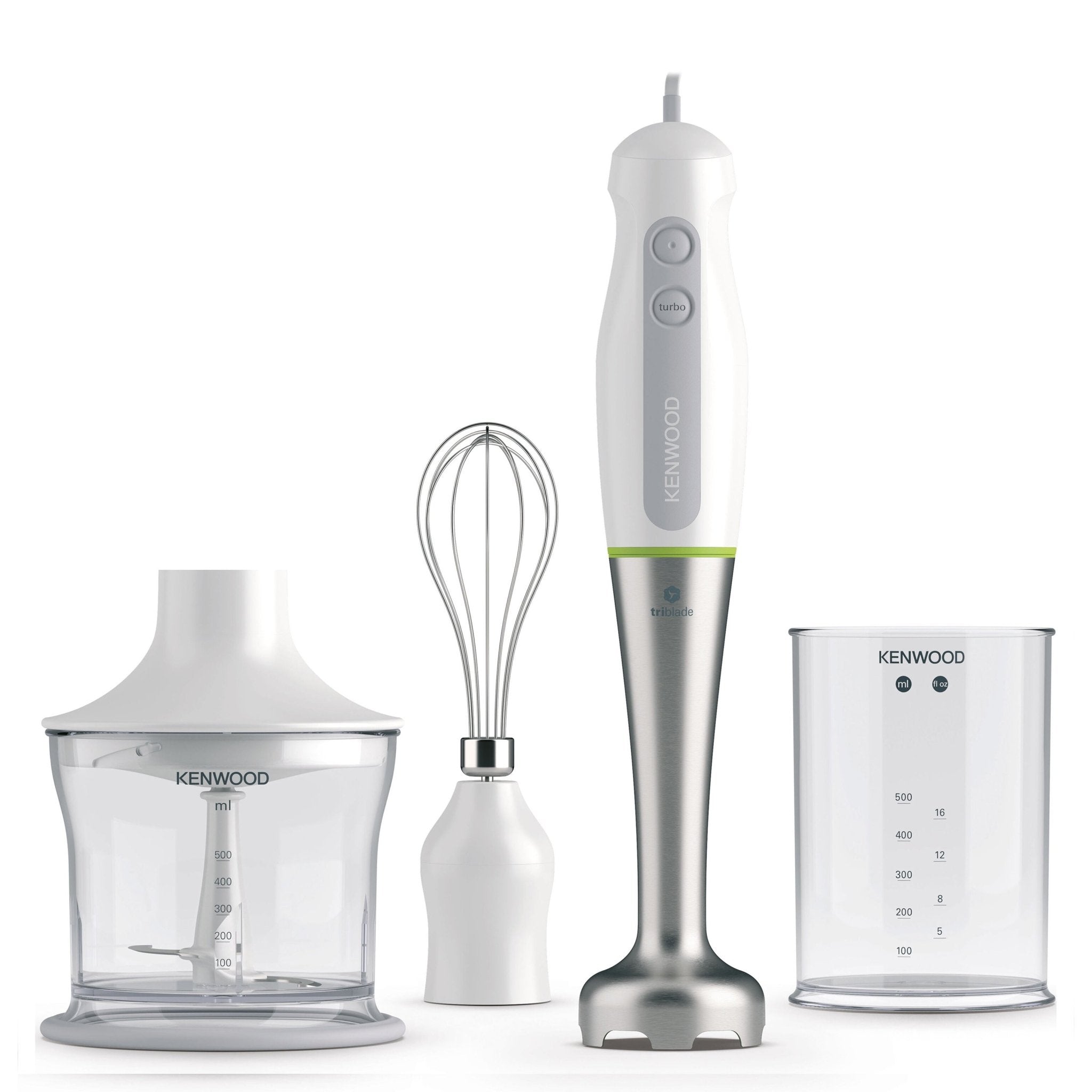 Kenwood - Hand Blender Triblade™ with Chopper & Whisk 600W